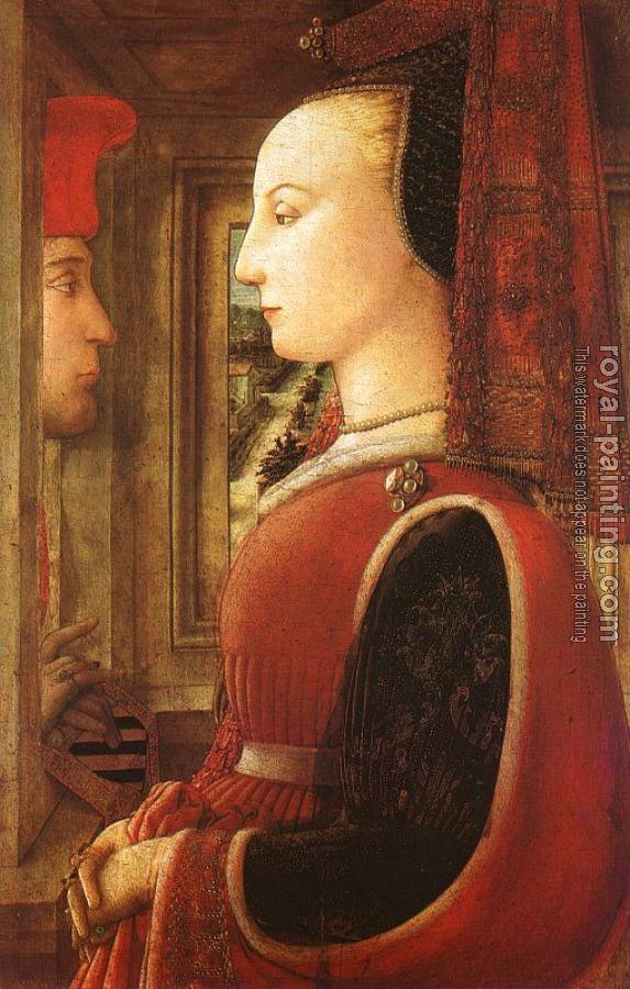 Fra Filippo Lippi : Portrait of a Woman with a Man at a Casement